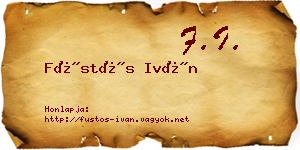 Füstös Iván névjegykártya